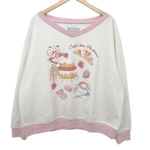 NWOT Strawberry Shortcake Café des Bonbons Sweatshirt Oversized Fit Large